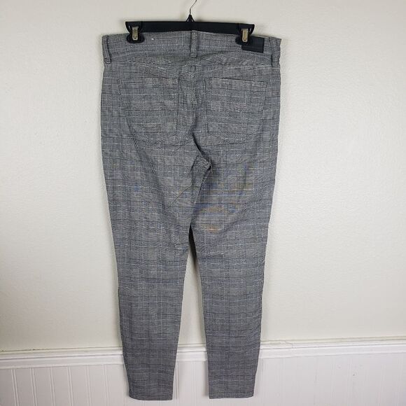 Women's American Eagle Grey Plaid Stretchy Ankle Cropped Pants Size 10R - Picture 11 of 12
